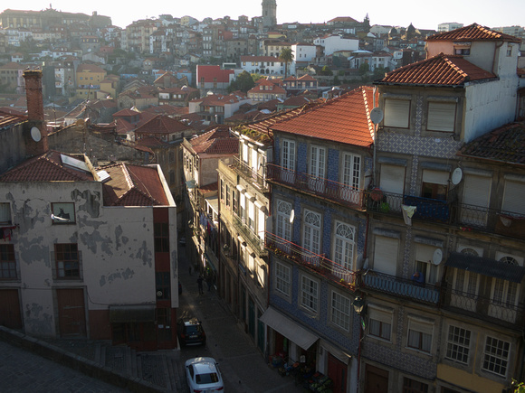 Old city quarter below the cathedral of Porto